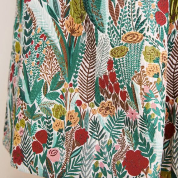 NWT Anthropologie LUCIA JACQUARD MIDI SKIRT Floral - Picture 3 of 5